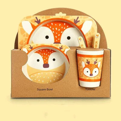 4 Piece Children's Eco-Friendly Bamboo Fiber Dishes