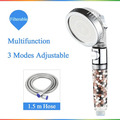 3-Function High Pressure SPA Shower Head With Filter