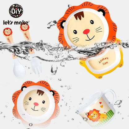 4 Piece Children's Eco-Friendly Bamboo Fiber Dishes