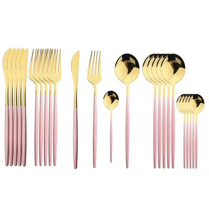 24Pcs Stainless Steel Cutlery Set