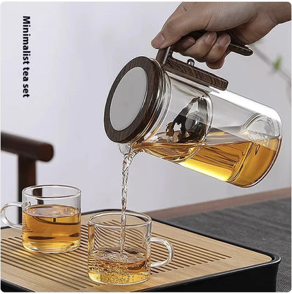 Elegant Glass Teapot with Water Separation for Tea